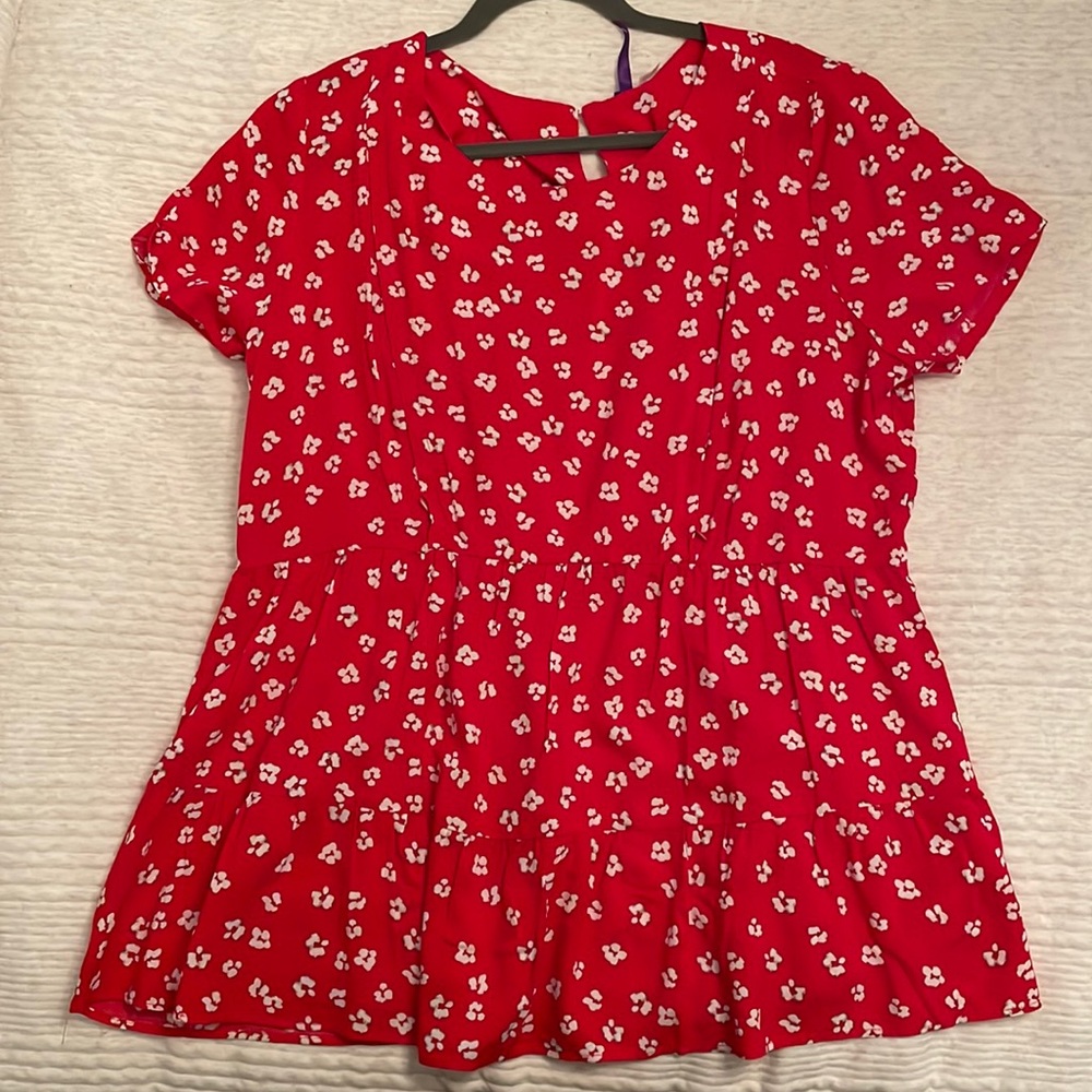 NWT Seraphine red floral maternity and nursing top